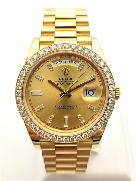 rolex 18ct gold day date|Rolex Day-Date smooth bezel.